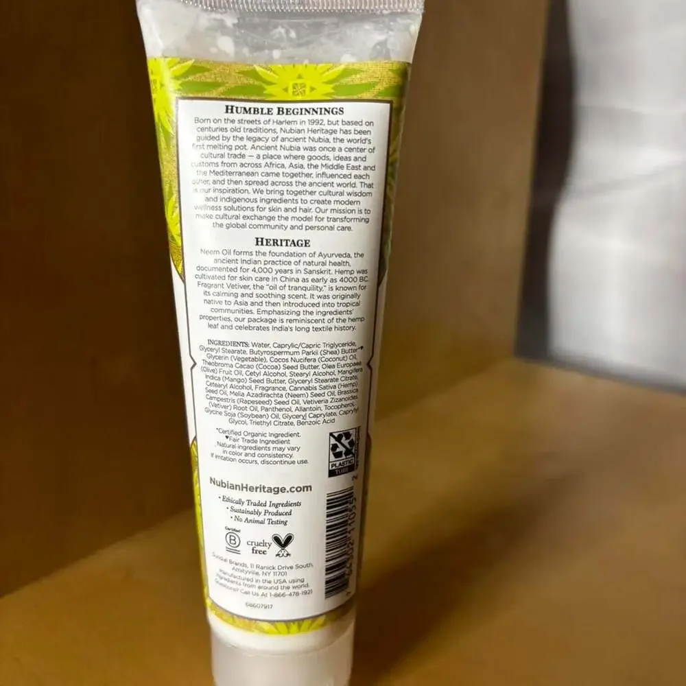 Nubian Heritage Hemp & Haitian Vetiver Hand Cream 4 oz
